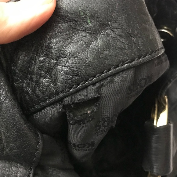 Michael Michael Kors Womens Pebbled Leather Top Handle Logo Tote Handbag Black - Picture 16 of 16